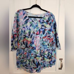 Soft Surroundings Pullover Top Multi Color Size Large